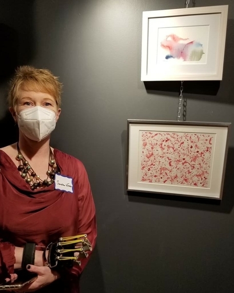 With two of my watercolours, in 2021