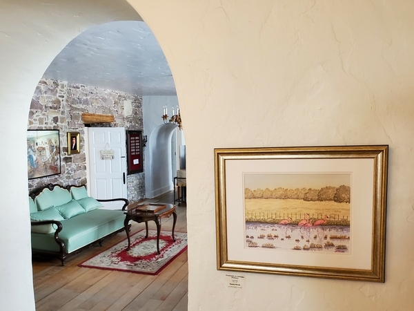 On the wall, at the historic Trestler House