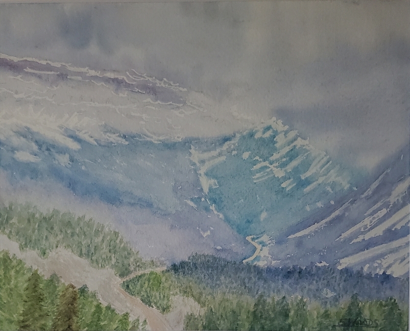 Rockies road, stormy sky